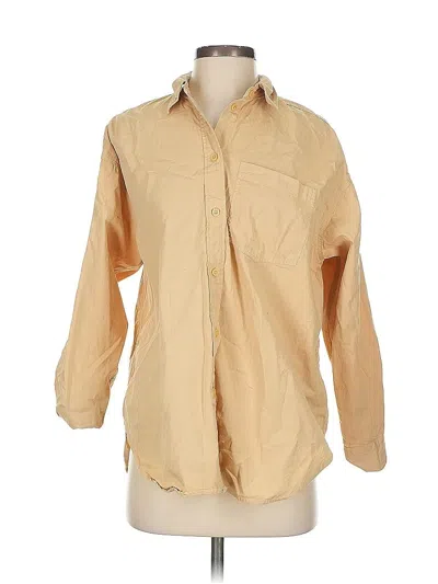 Pre-owned Jcrew 3/4 Sleeve Button Down Shirt In Brown