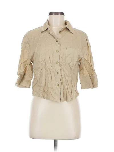 Pre-owned Jcrew 3/4 Sleeve Button Down Shirt In Brown