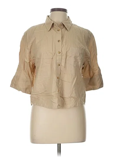 Pre-owned Jcrew 3/4 Sleeve Button Down Shirt In Brown