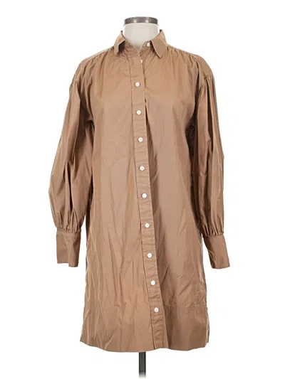 Pre-owned Jcrew 3/4 Sleeve Button Down Shirt In Brown