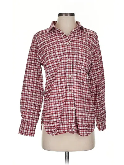 Pre-owned Jcrew 3/4 Sleeve Button Down Shirt In Burgundy