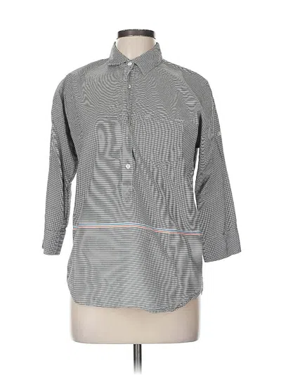 Pre-owned Jcrew 3/4 Sleeve Button Down Shirt In Gray