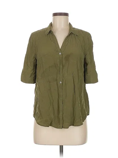 Pre-owned Jcrew 3/4 Sleeve Button Down Shirt In Green