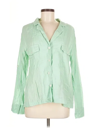 Pre-owned Jcrew 3/4 Sleeve Button Down Shirt In Green