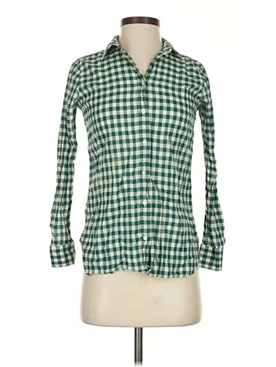 Pre-owned Jcrew 3/4 Sleeve Button Down Shirt In Green