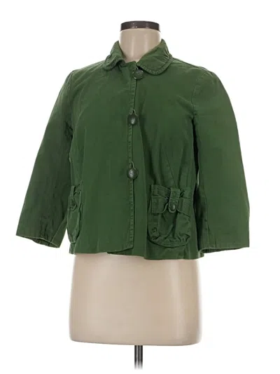 Pre-owned Jcrew 3/4 Sleeve Button Down Shirt In Green