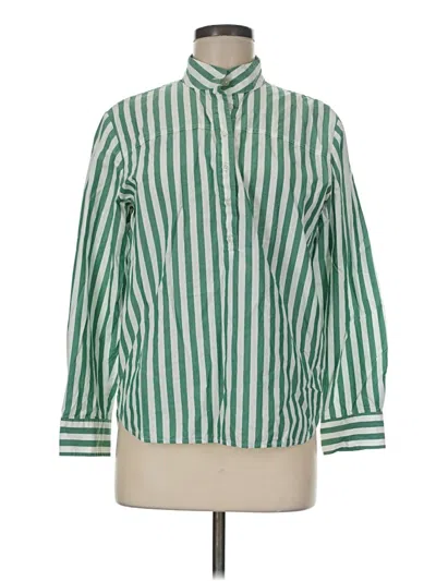 Pre-owned Jcrew 3/4 Sleeve Button Down Shirt In Green