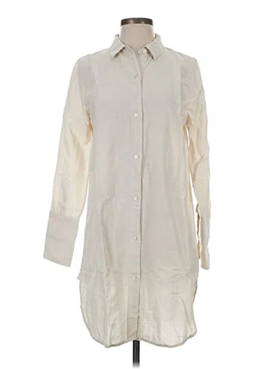 Pre-owned Jcrew 3/4 Sleeve Button Down Shirt In Ivory