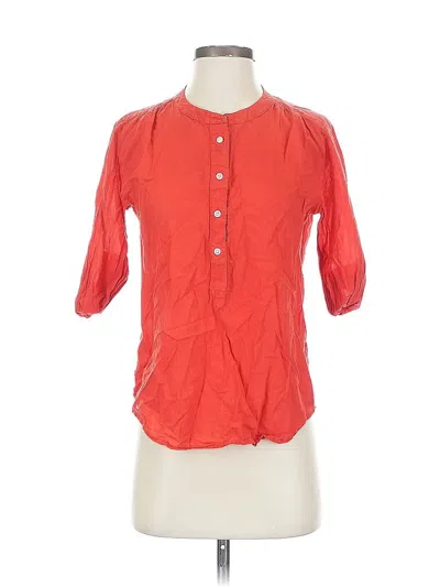 Pre-owned Jcrew 3/4 Sleeve Button Down Shirt In Orange