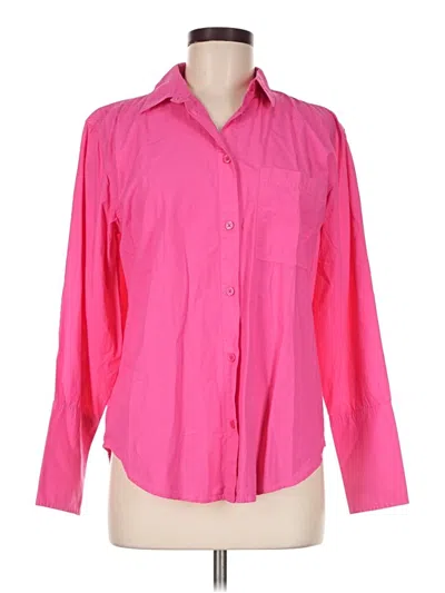 Jcrew 3/4 Sleeve Button Down Shirt In Pink
