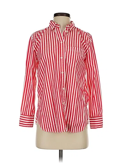 Pre-owned Jcrew 3/4 Sleeve Button Down Shirt In Red