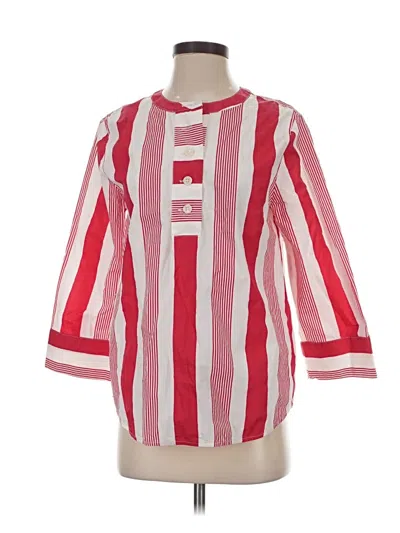Pre-owned Jcrew 3/4 Sleeve Button Down Shirt In Red