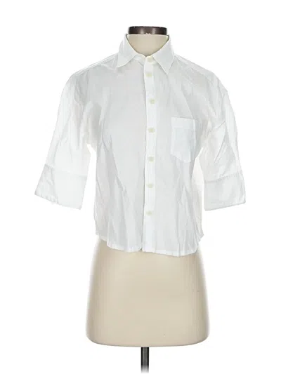 Pre-owned Jcrew 3/4 Sleeve Button Down Shirt In White