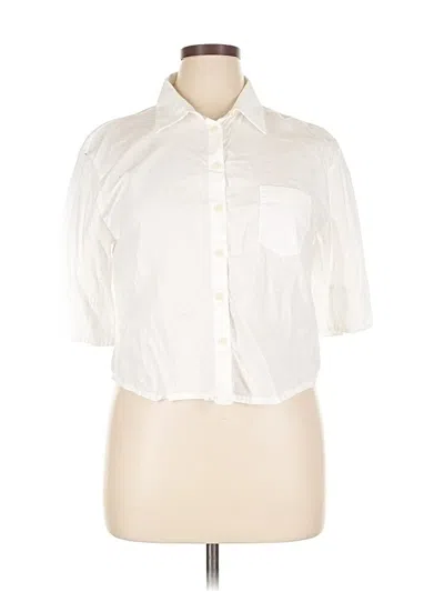 Pre-owned Jcrew 3/4 Sleeve Button Down Shirt In White