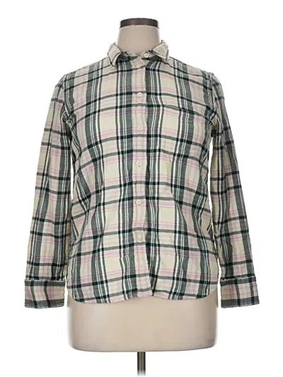 Pre-owned Jcrew 3/4 Sleeve Button Down Shirt In White