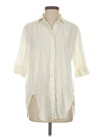 Pre-owned Jcrew 3/4 Sleeve Button Down Shirt In White