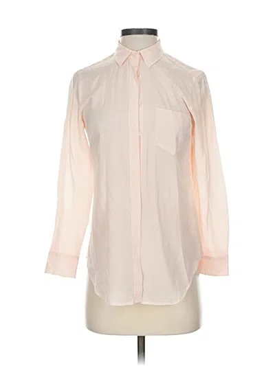 Pre-owned Jcrew 3/4 Sleeve Silk Top Ivory Mock Neckline Tops In White