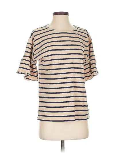 Pre-owned Jcrew 3/4 Sleeve T-shirt In Brown