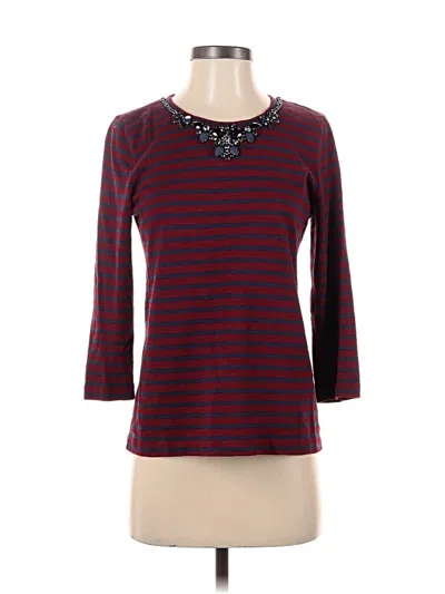 Pre-owned Jcrew 3/4 Sleeve T-shirt In Burgundy