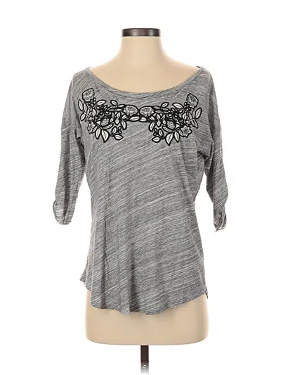 Pre-owned Jcrew 3/4 Sleeve T-shirt In Gray