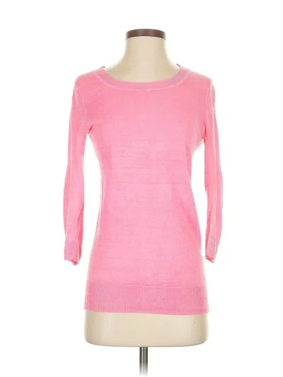 Pre-owned Jcrew 3/4 Sleeve T-shirt In Pink