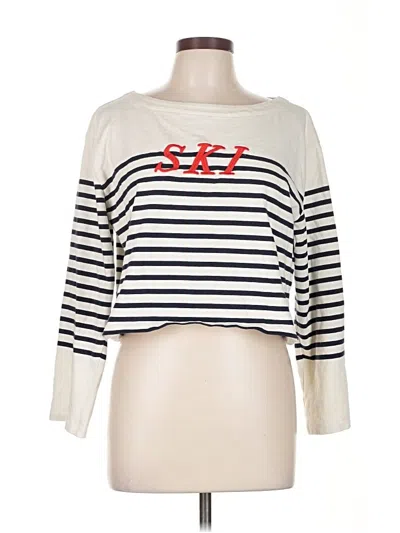 Pre-owned Jcrew 3/4 Sleeve T-shirt In White