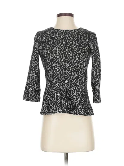 Pre-owned Jcrew 3/4 Sleeve Top Black Boatneck Tops