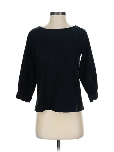 Pre-owned Jcrew 3/4 Sleeve Top Black Boatneck Tops