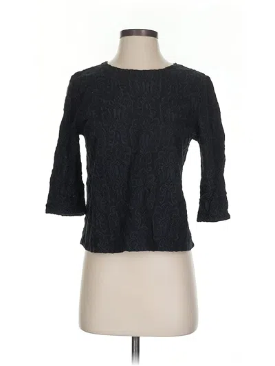 Pre-owned Jcrew 3/4 Sleeve Top Black Boatneck Tops