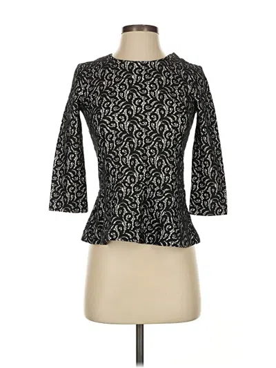 Pre-owned Jcrew 3/4 Sleeve Top Black Boatneck Tops