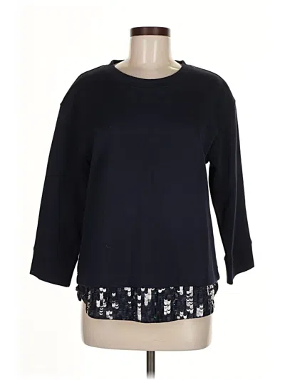Pre-owned Jcrew 3/4 Sleeve Top Black Boatneck Tops