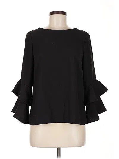 Pre-owned Jcrew 3/4 Sleeve Top Black Boatneck Tops