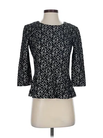 Pre-owned Jcrew 3/4 Sleeve Top Black Boatneck Tops