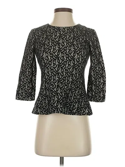Pre-owned Jcrew 3/4 Sleeve Top Black Boatneck Tops