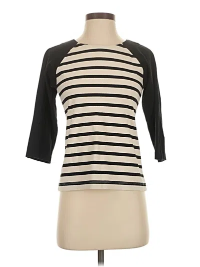Pre-owned Jcrew 3/4 Sleeve Top Black Boatneck Tops