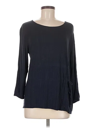 Pre-owned Jcrew 3/4 Sleeve Top Black Boatneck Tops