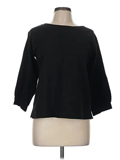 Pre-owned Jcrew 3/4 Sleeve Top Black Boatneck Tops