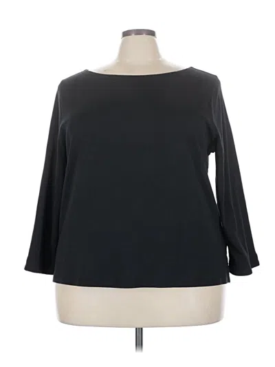 Pre-owned Jcrew 3/4 Sleeve Top Black Boatneck Tops