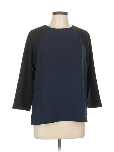 Pre-owned Jcrew 3/4 Sleeve Top Black Crew Neck Tops