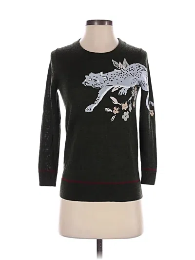 Pre-owned Jcrew 3/4 Sleeve Top Black Crew Neck Tops