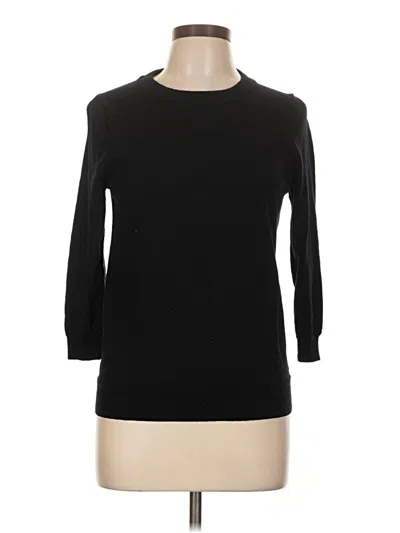 Pre-owned Jcrew 3/4 Sleeve Top Black Crew Neck Tops
