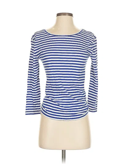 Pre-owned Jcrew 3/4 Sleeve Top Blue Boatneck Tops