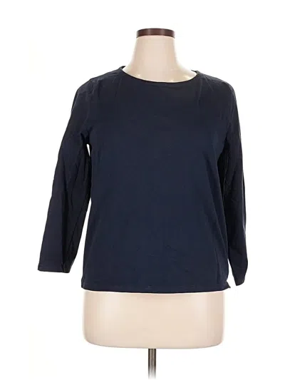 Pre-owned Jcrew 3/4 Sleeve Top Blue Boatneck Tops