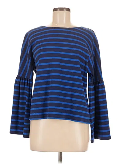 Pre-owned Jcrew 3/4 Sleeve Top Blue Boatneck Tops
