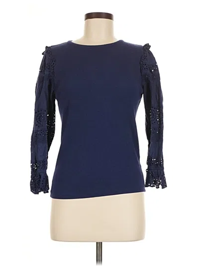 Pre-owned Jcrew 3/4 Sleeve Top Blue Boatneck Tops