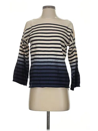 Pre-owned Jcrew 3/4 Sleeve Top Blue Boatneck Tops