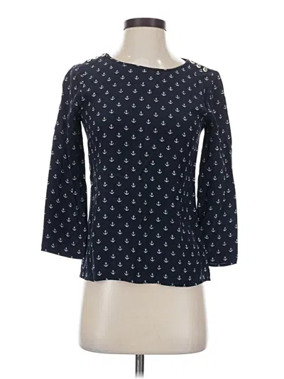 Pre-owned Jcrew 3/4 Sleeve Top Blue Boatneck Tops