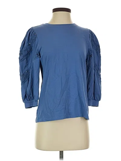 Pre-owned Jcrew 3/4 Sleeve Top Blue Boatneck Tops