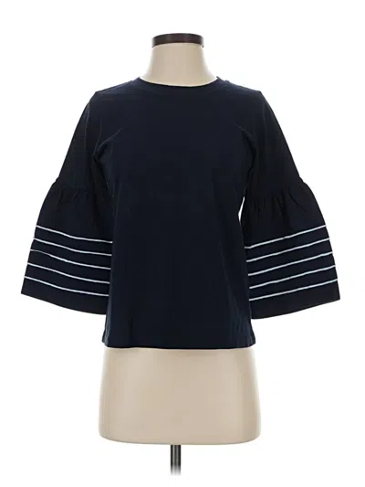 Pre-owned Jcrew 3/4 Sleeve Top Blue Boatneck Tops