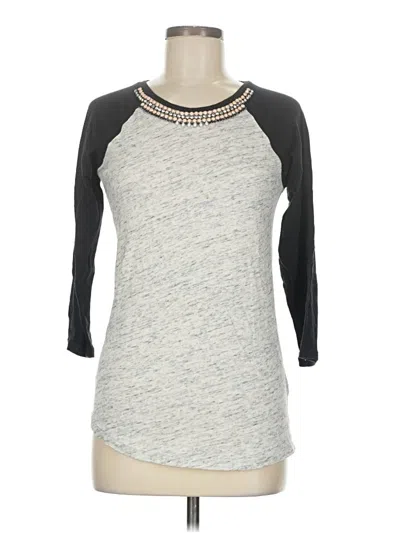 Pre-owned Jcrew 3/4 Sleeve Top Gray Crew Neck Tops